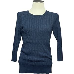 Gap Cable Knit Sweater Cotton Blue Large